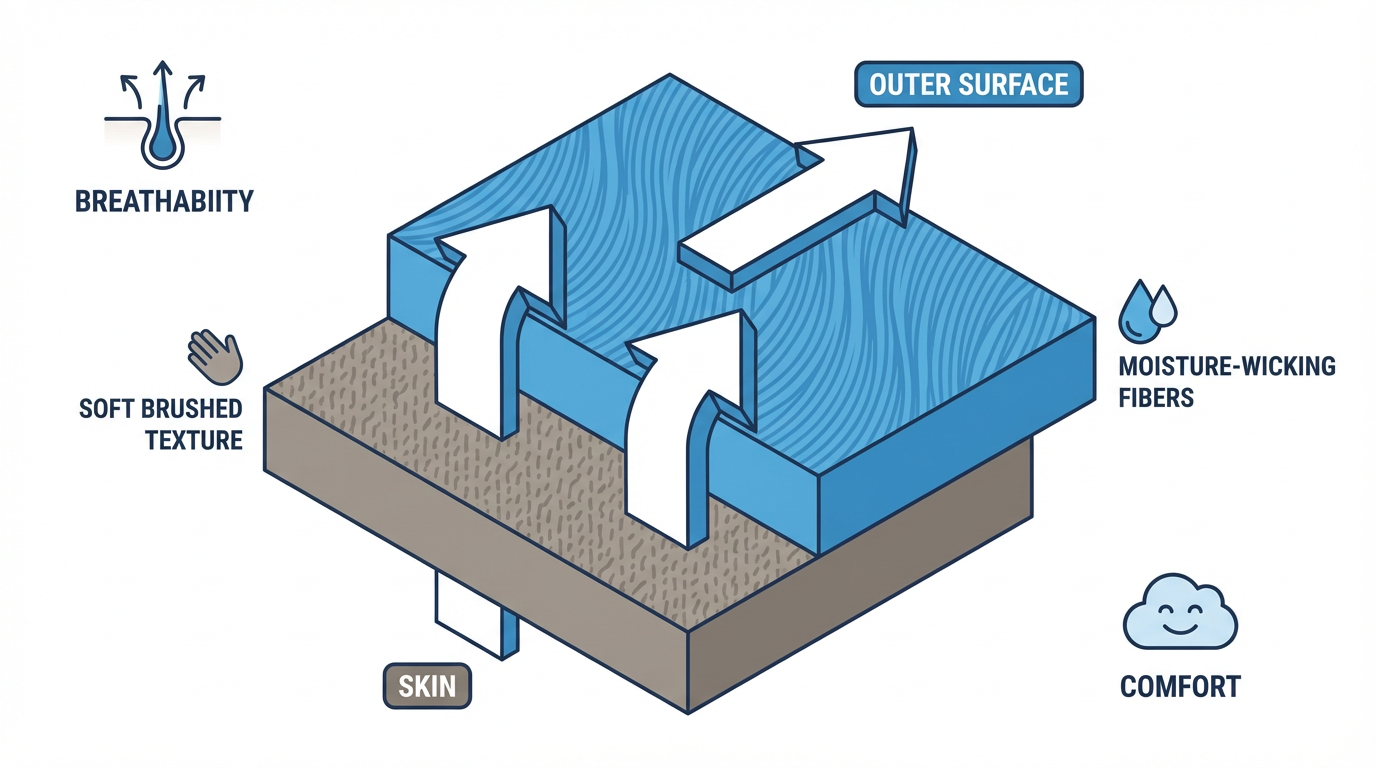 Double-face textile construction for sports