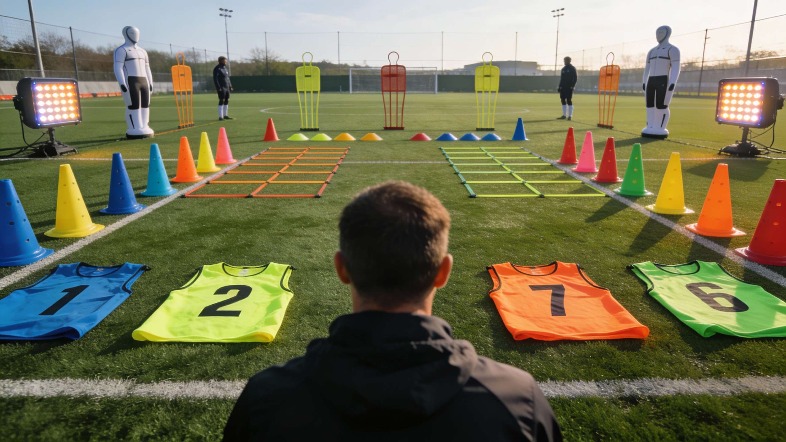 Soccer equipment with tactical perspective markings