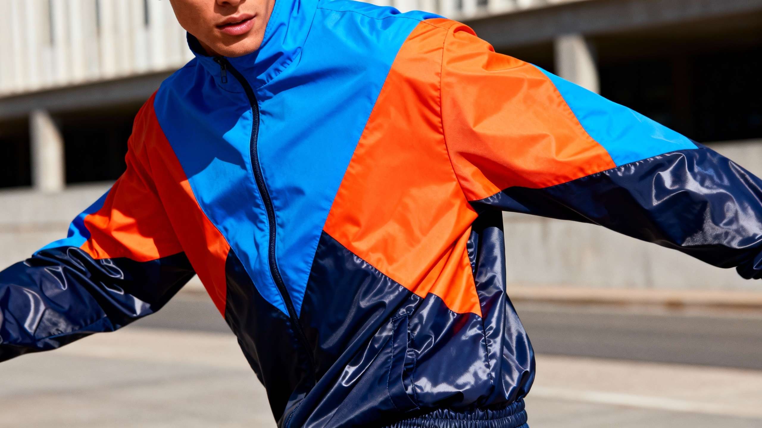 Color blocked technical outerwear for city living