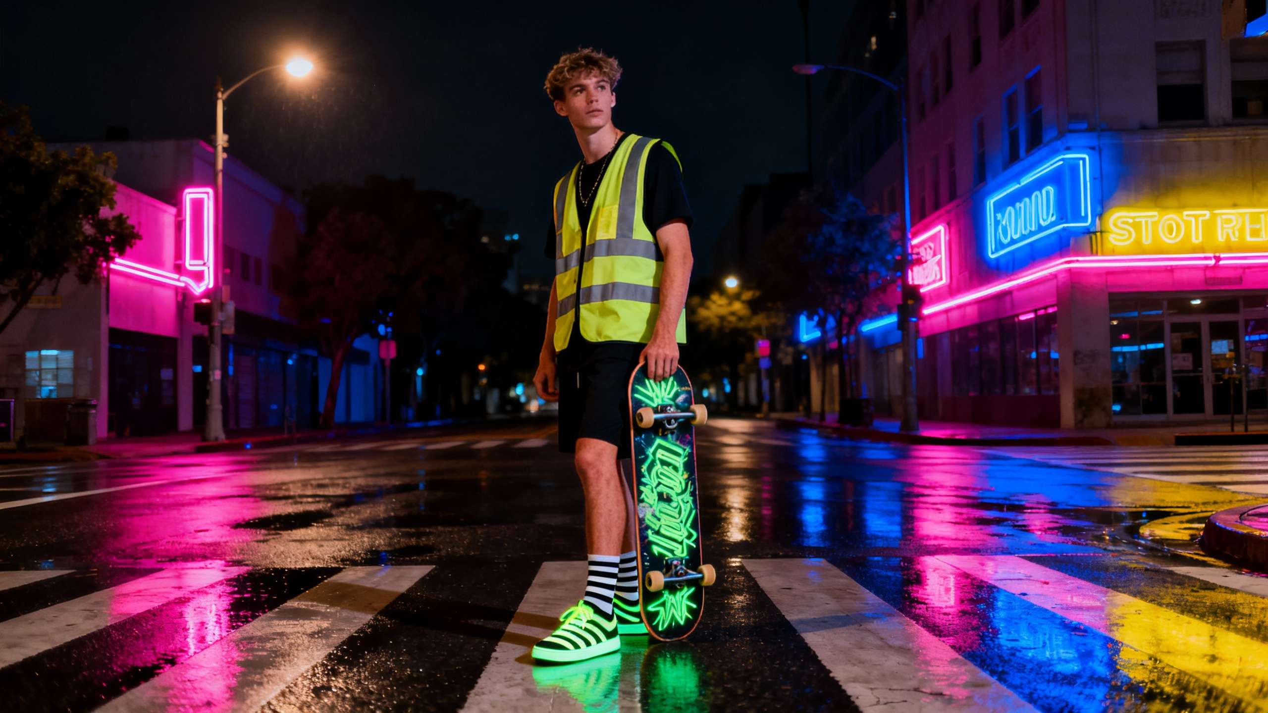 Night glow prints for activewear design