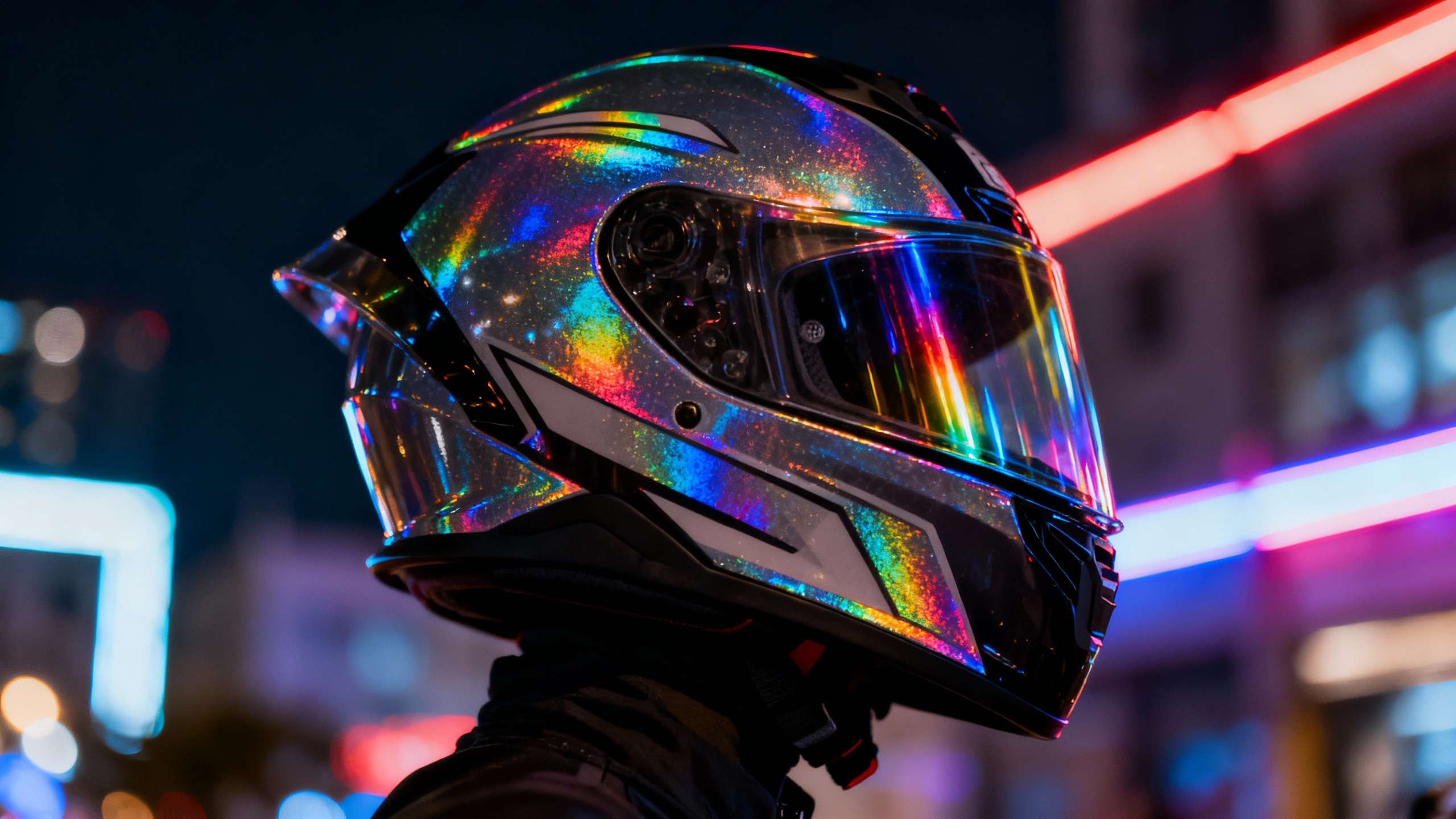 Holographic light effects on performance apparel