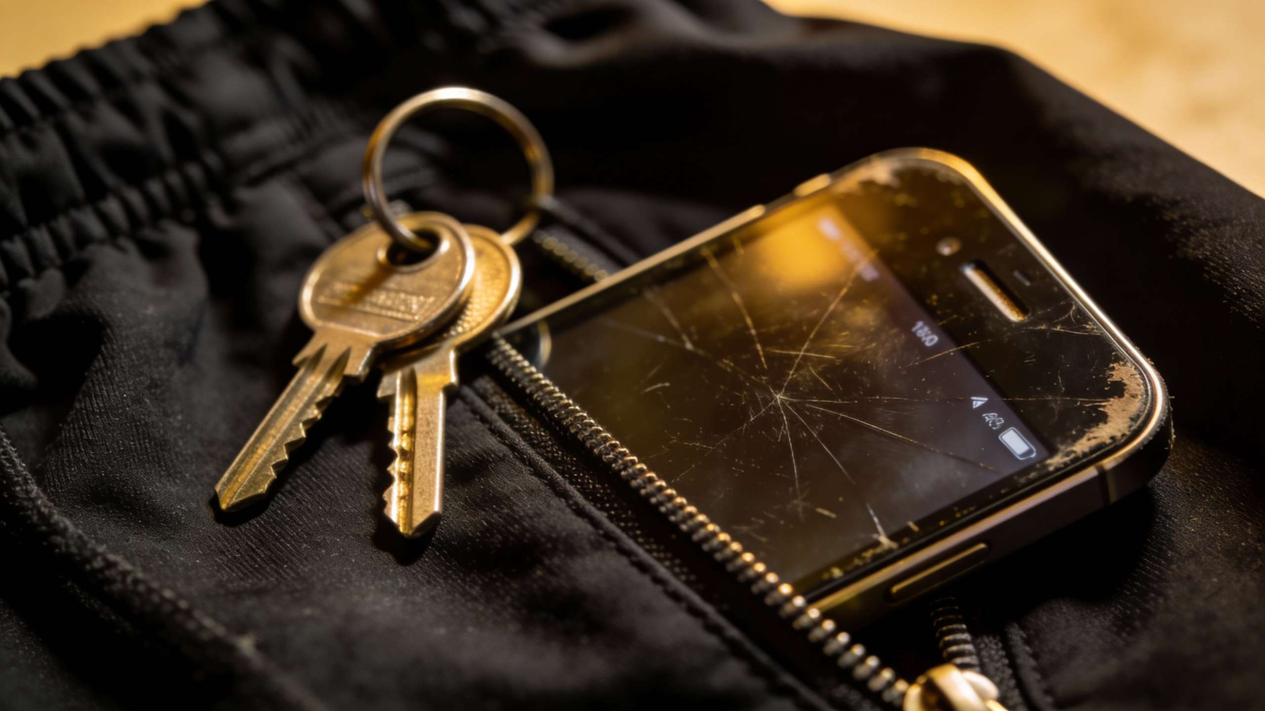 Preventing damage from keys in zipper pockets
