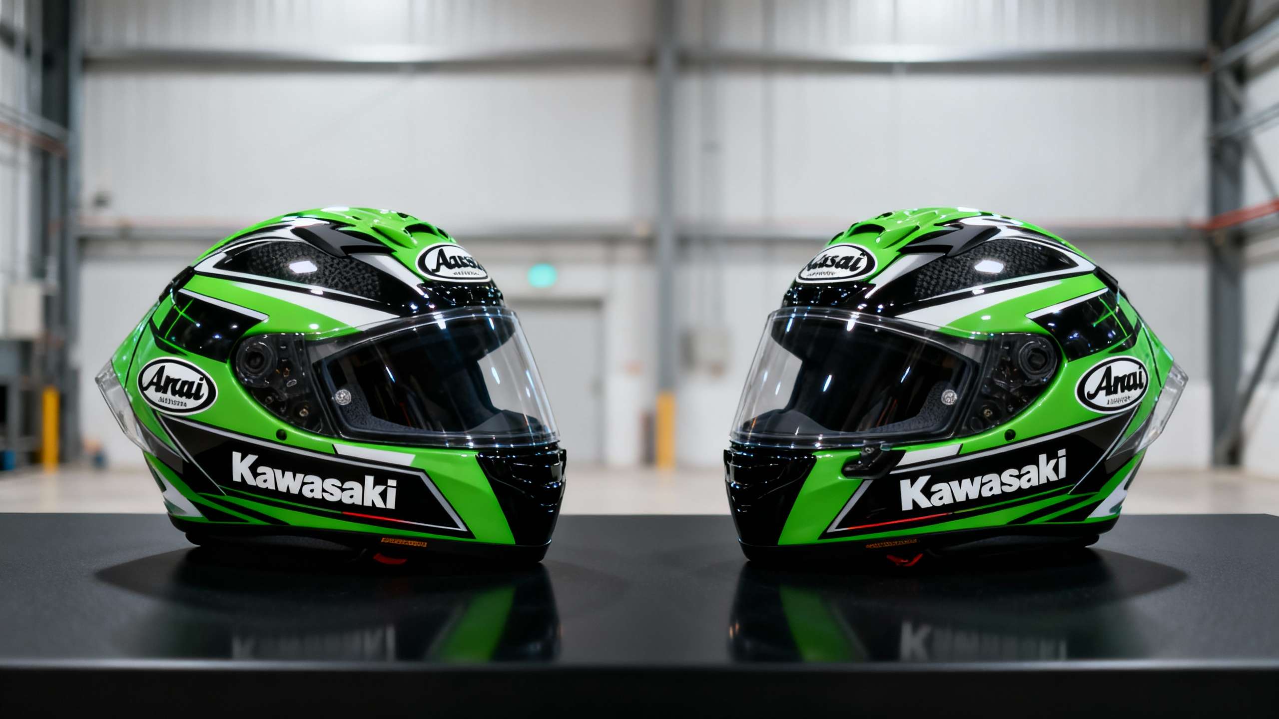 Impact of symmetry on Kawasaki helmet and gear stability